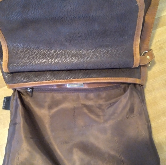 Vintage Paco Rabanne Brown pebbled suede crossbody - Picture 7 of 10